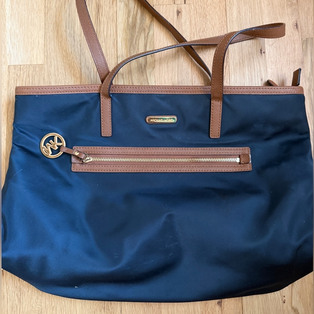 Michael Kors Blue and Brown Women's Tote Bag